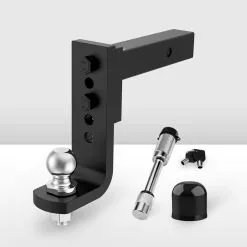 San Hima Adjustable Drop Towbar Tow Bar Ball Mount Tongue 2" Hitch