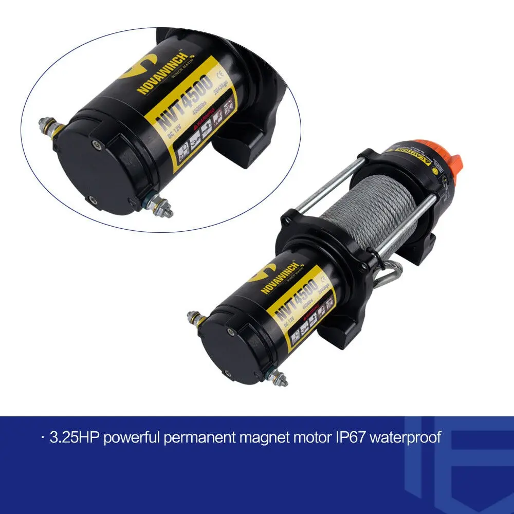 Novawinch T Series Nvt4500 4500lb Electric Winch For Atv And Utv With Steel Cable, Dc 12v 4 Novawinch T Series Nvt4500 4500lb Electric Winch For Atv And Utv With Steel Cable, Dc 12v - Image 2