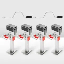 San Hima 4x 400mm Corner Legs Drop Down W/Handle Steel Base 1200LBS