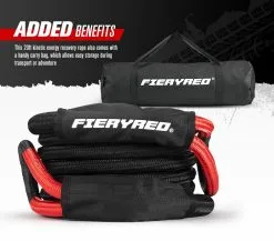 FIERYRED 22mm X 9m Kinetic Rope 18700LBS Recovery Dyneema Tow Bubba Offroad Winch -Carbon Offroad Sales wxL 4z6MdgZCYc3Up 56heMrk