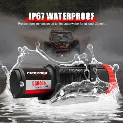 Fieryred Electric Winch 12V 5500LBS Synthetic Rope Wireless Remotes ATV UTV Boat 16 Fieryred Electric Winch 12V 5500LBS Synthetic Rope Wireless Remotes ATV UTV Boat -Carbon Offroad Sales x4YZ 7SSBuUGQRA R EesN878