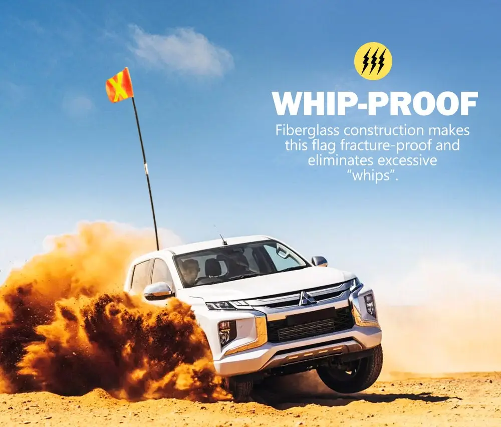 San Hima 3x1M 4WD Recovery Sand Flag Safety Flag Quick Connector 5 San Hima 3x1M 4WD Recovery Sand Flag Safety Flag Quick Connector - Image 3