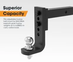 San Hima Adjustable Drop Towbar Tow Bar Ball Mount Tongue 2" Hitch -Carbon Offroad Sales zS5MIeg1dGWaXFUnh 7ELhXo8