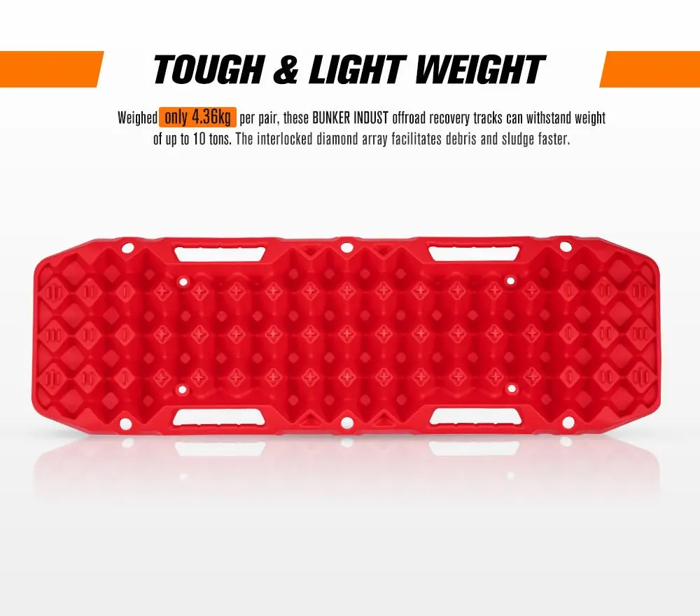 Bunker Indust Recovery Tracks Sand Track 10T Red + 10PCS Recovery Kit 4 Bunker Indust Recovery Tracks Sand Track 10T Red + 10PCS Recovery Kit - Image 2