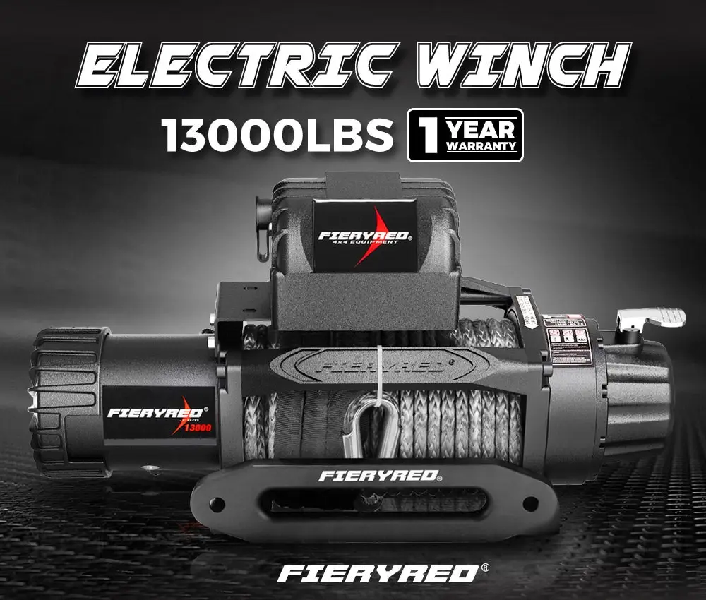 FIERYRED 12V 13000LBS Electric Winch Synthetic Rope 4 FIERYRED 12V 13000LBS Electric Winch Synthetic Rope - Image 2